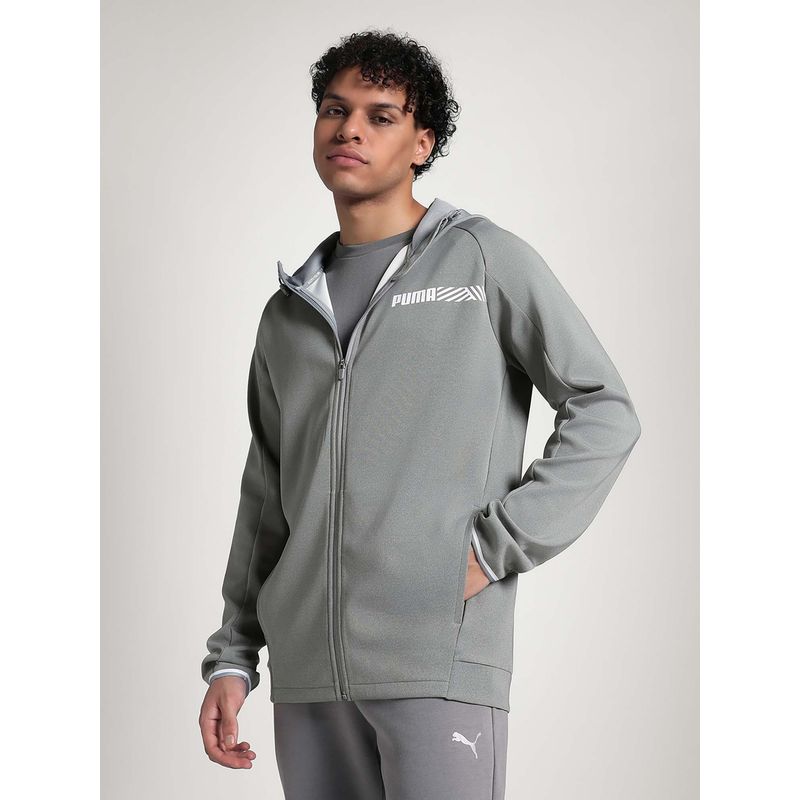 Puma Tec Sport Men Grey Hoodie (S)