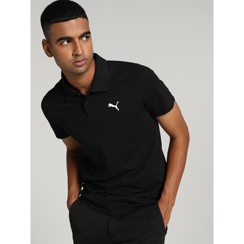 Puma Essentials Men Black Polo T-shirt (S)