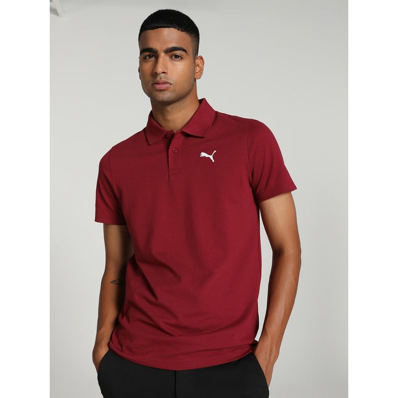 Puma Essentials Men Red Polo T-shirt (L)