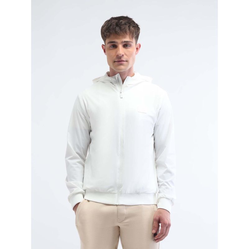 U.S. POLO ASSN. Solid Regular Fit White Jacket (L)