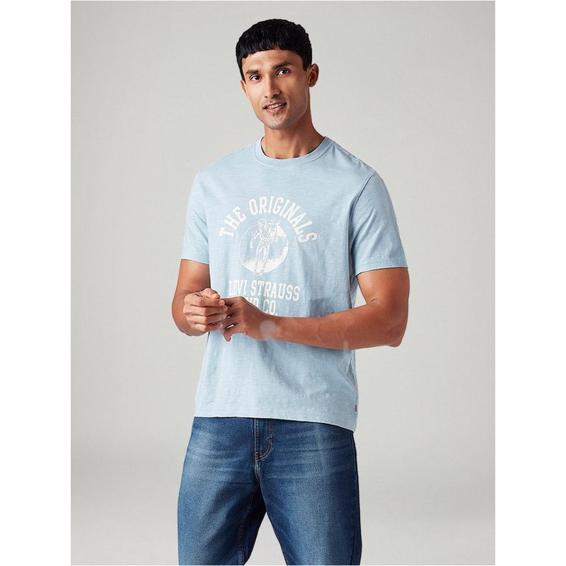 Levi's Mens Graphic Printed Regular Fit Overdyed T-Shirt - Blue (M)