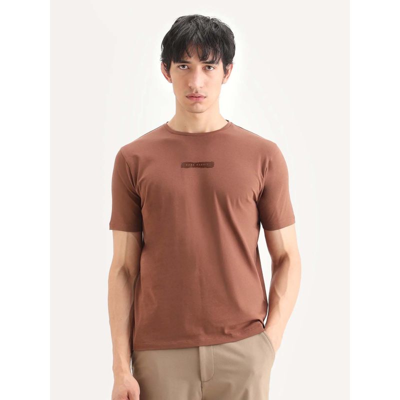 Rare Rabbit Men's Spur Pastel Brown T-Shirt (S)