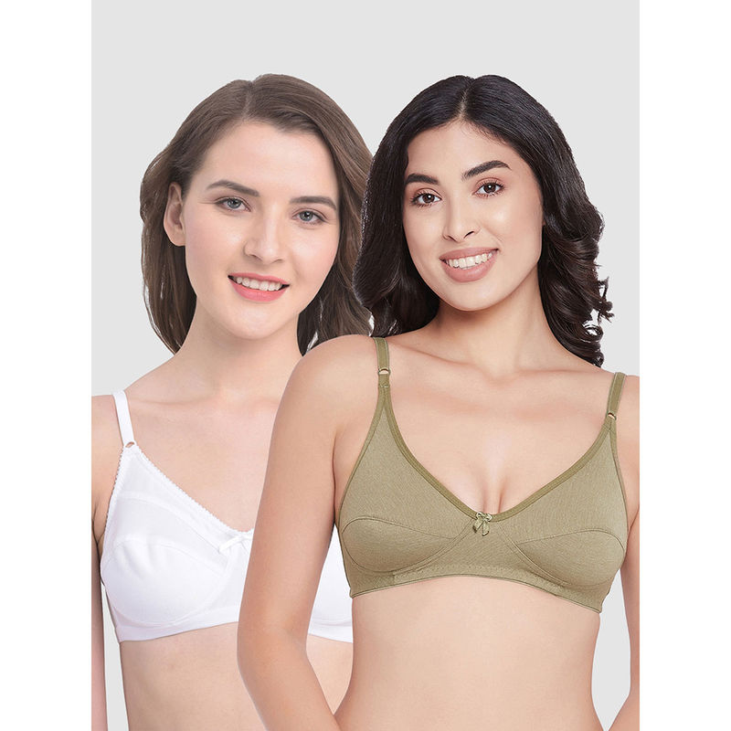 Clovia Pack Of 2 Cotton Non-Padded Non-Wired Full Cup Bra - White (32C)