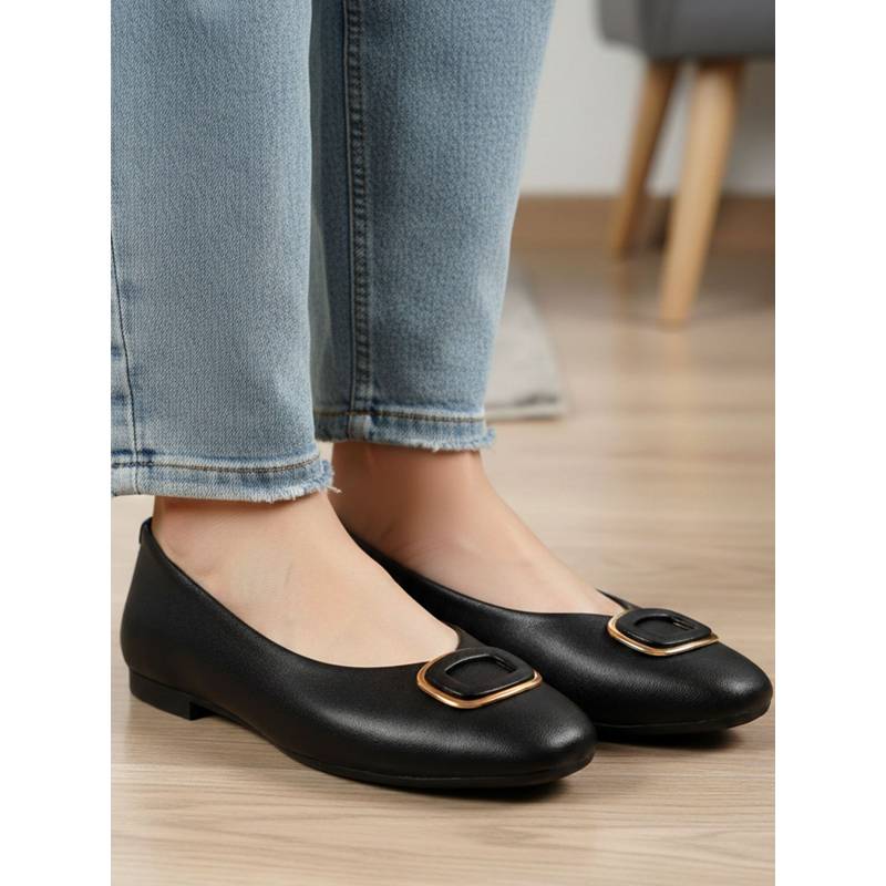 Iconics Women Black Ballerinas (EURO 36)