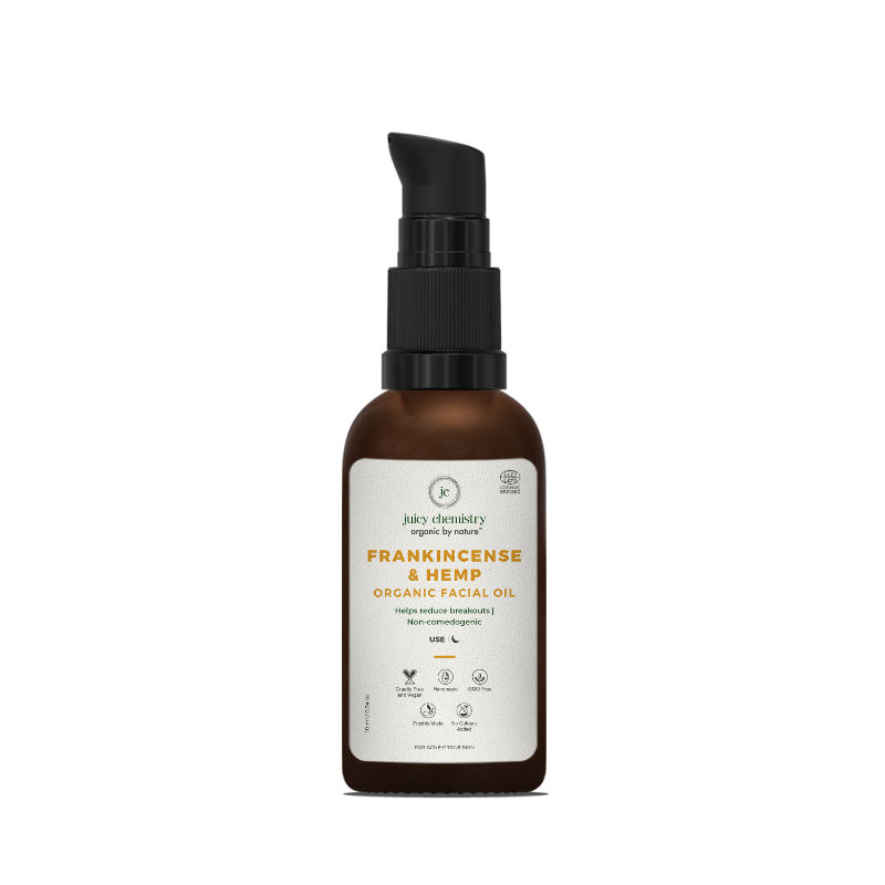 Juicy Chemistry 100% Organic Frankincense & Hemp - Acne & Blemish Control Facial Oil
