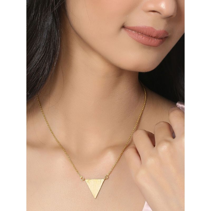 Buy ManRaGini Jewels Rose Gold Chain with Triangle charm Triangle Necklace  latest design Western outfit Online In India At Discounted Prices