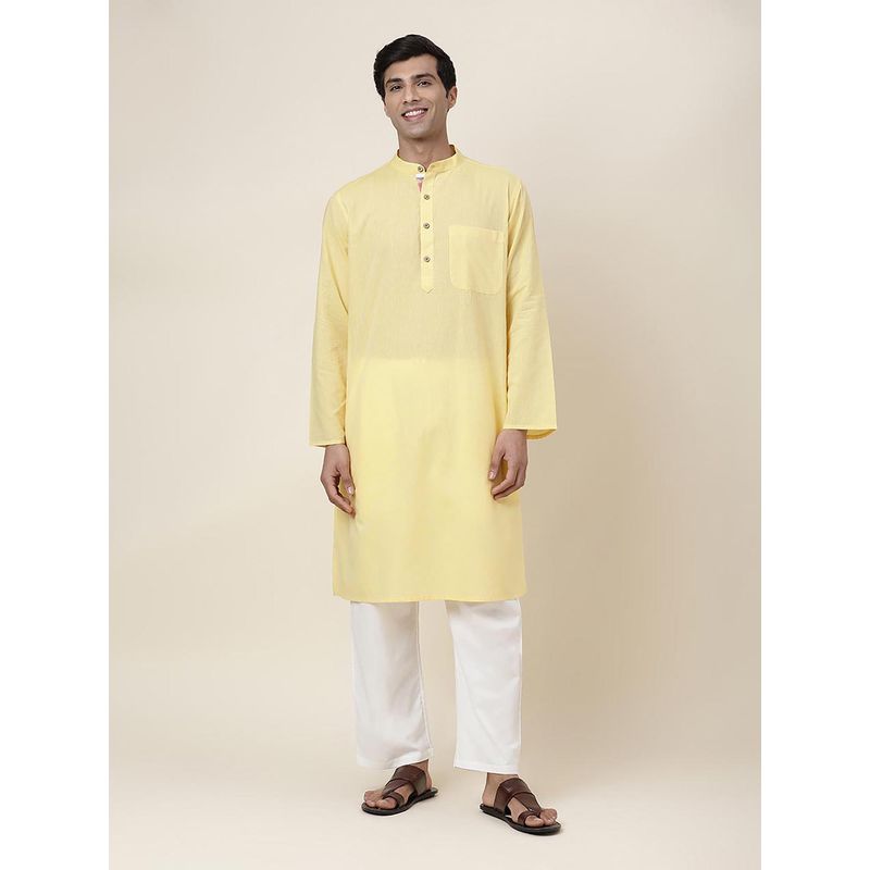 Fabindia Yellow Solid Long Kurta (XS)