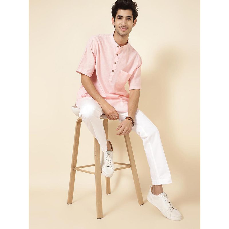 Fabindia Peach Solid Short Kurta (XS)