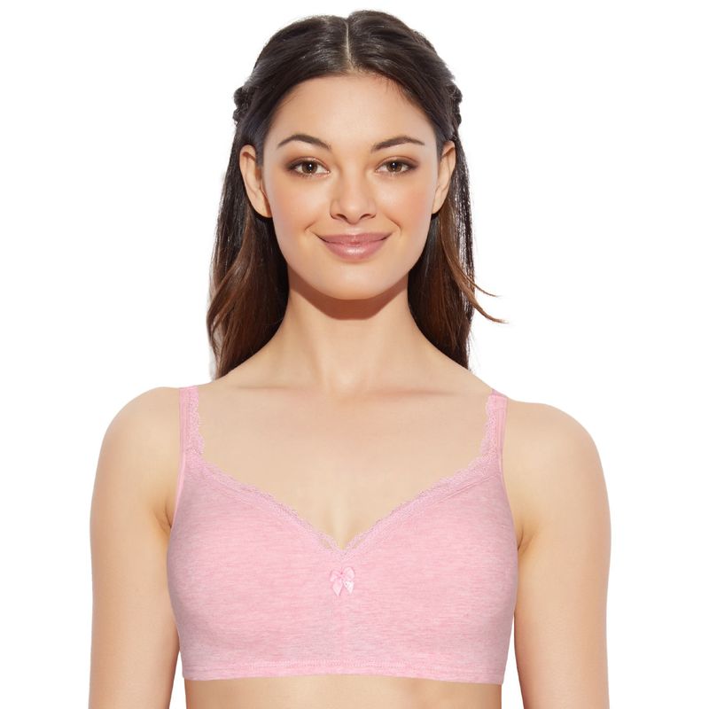 Enamor A017 Smoothening Wirefree Balconette T-Shirt Bra - Padded High Coverage - Orchid Melange