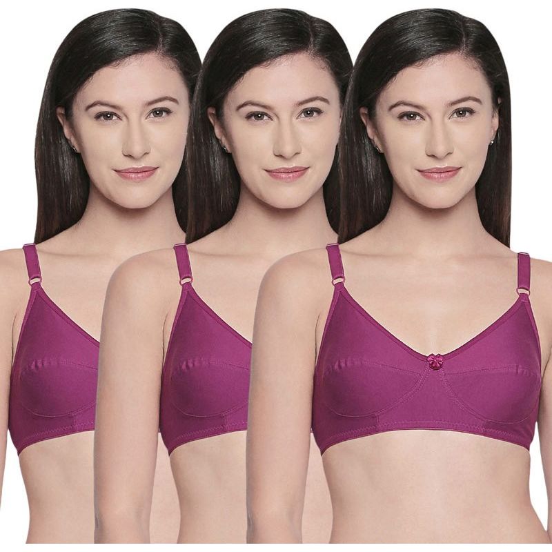 Bodycare B, C & D Cup Perfect Coverage Bra-Pack Of 3 - Purple (38B)