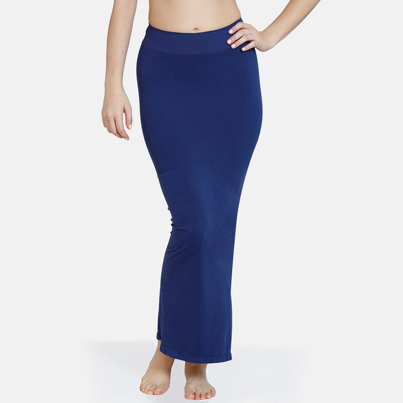 Zivame Seamless All Day Mermaid Saree Shapewear - Navy Blue (S)