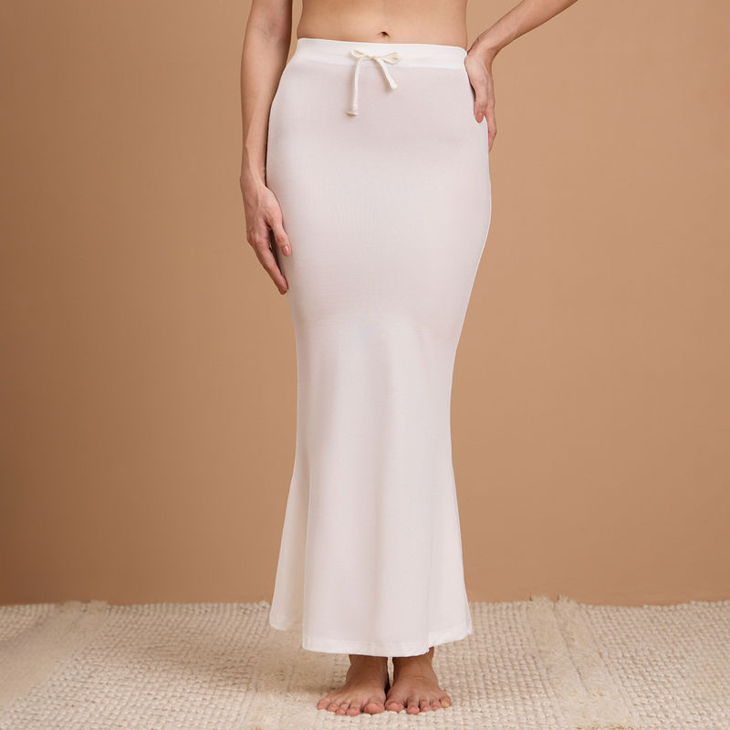 Nykd By Nykaa NYOE01 Mermaid Saree Petticoat Off-White (L)