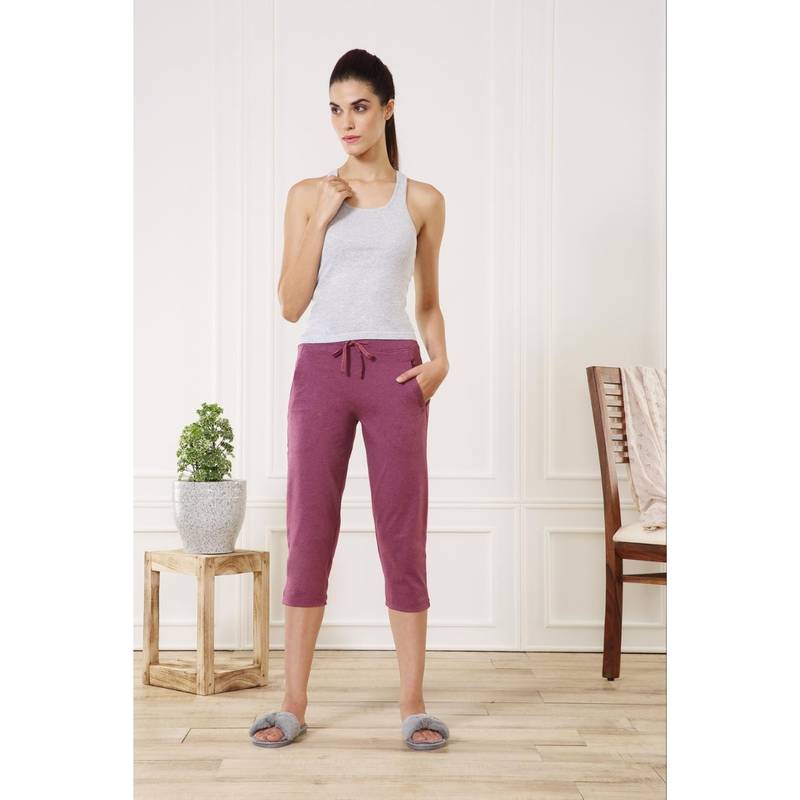 Van Heusen Women Smart Tech Lounge Capris - Onion Melange (L)