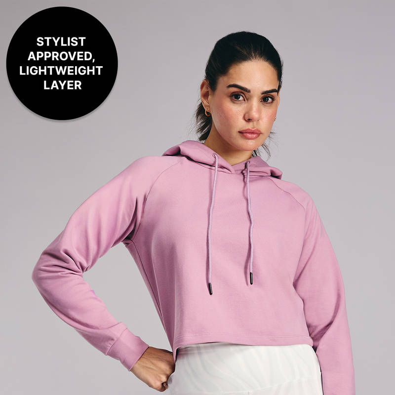 Kica Cropped Hoodie KIC605-LAVENDER (L)