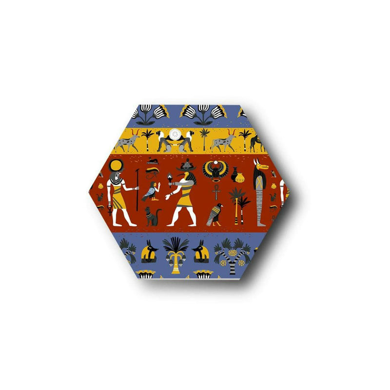 The Artment Egyptian Life Hexagonal Canvas Matte Finish Multi (Medium)