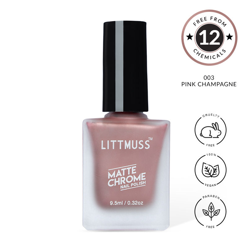 Littmuss Nail Polish Matte Chrome Nail Paint - Pink Champagne - 003