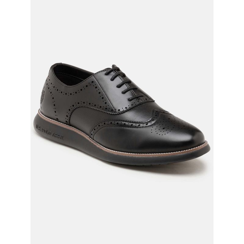 U.S. POLO ASSN. MARCO 2.0 | Men Black Stylish Smart Brogues (UK 7)