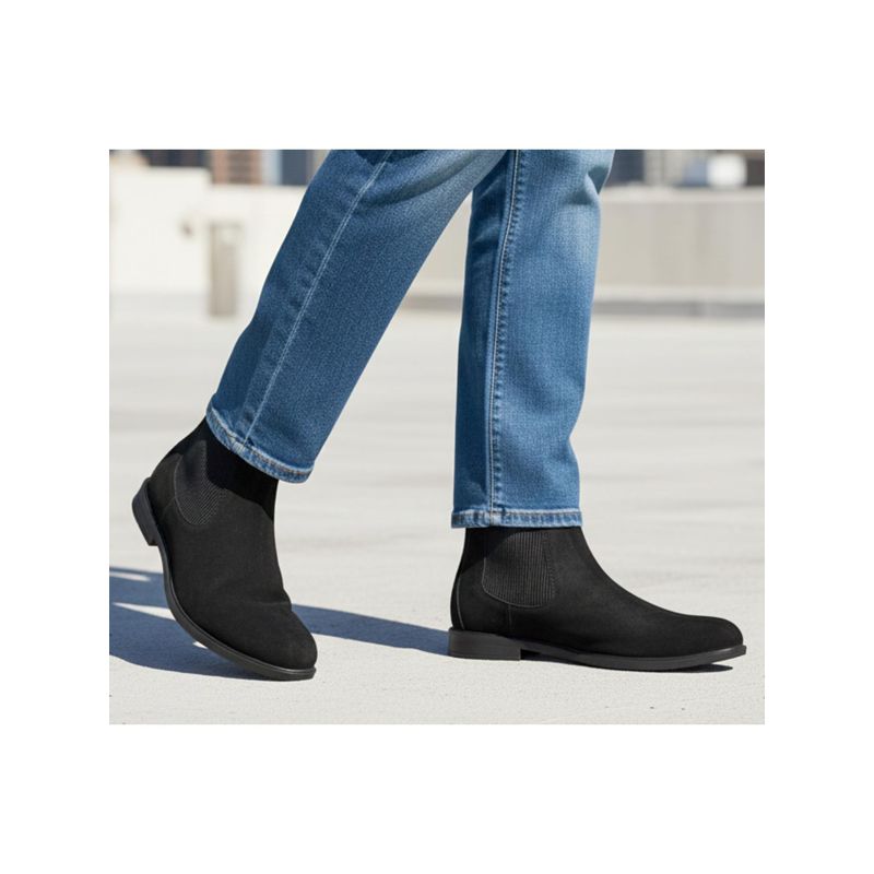 Alberto Torresi Luxurious Black Suede Leather Chelsea Boots for Men (UK 10)