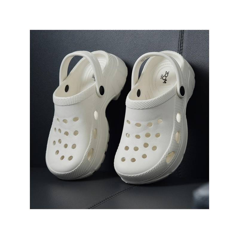 Zoom Shoes Women White Strap Ultra Soft Comfortable Waterproof Daily Clogs (EURO 37)