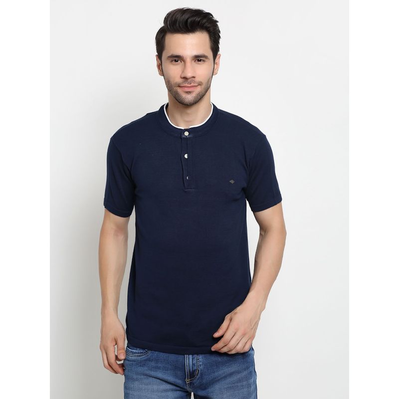 Cantabil Navy Blue Mens T-Shirt (M)