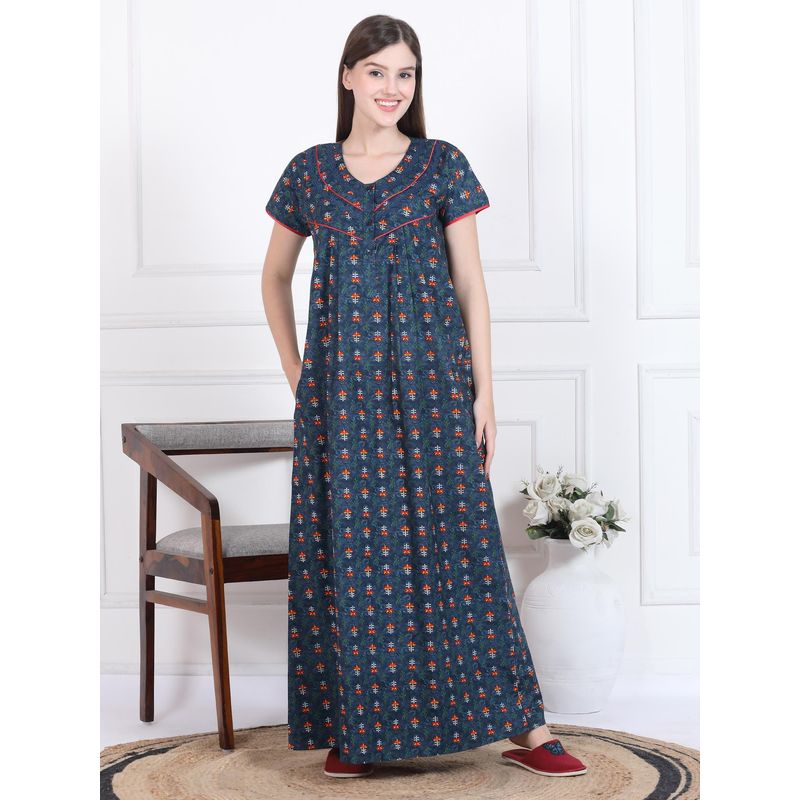 Sweet Dreams Womens Printed Nightdress Blue (M)