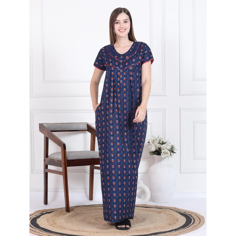 Sweet Dreams Womens Printed Nightdress Navy Blue (M)