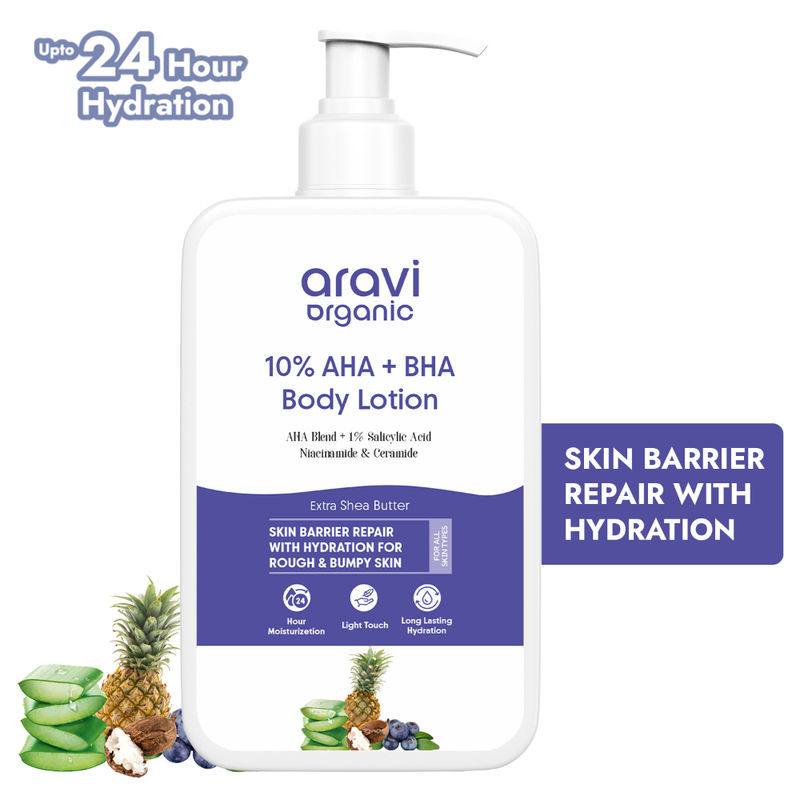 Buy Aravi Organic 10% AHA + 1% BHA Body Lotion Treats Strawberry Legs ...