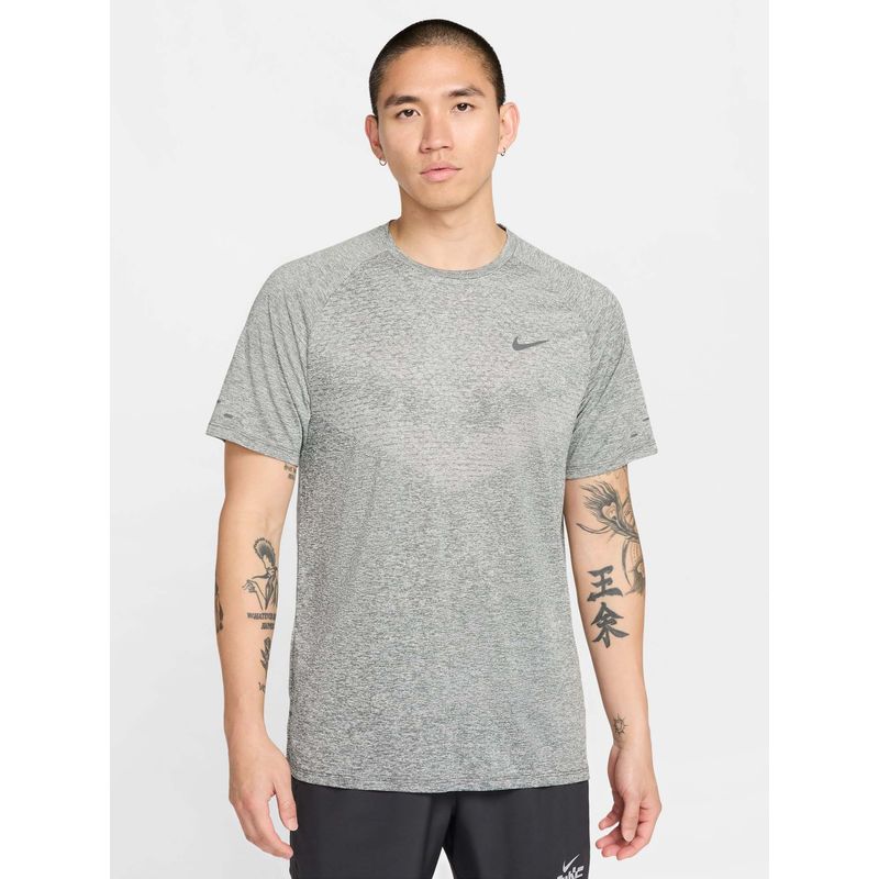Nike Stride Men Grey Dri-Fit Adv Short-Sleeve Running T-Shirt (S)