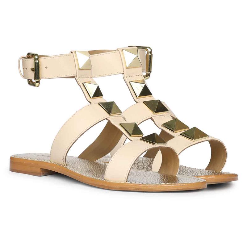 Saint G Metal Studded Ivory Leather Sandals (EURO 36)