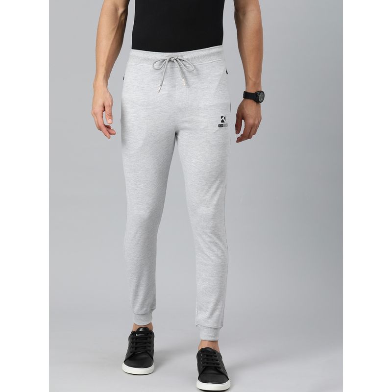 TOM BURG Men Grey Solid Slim Fit Joggers (S)