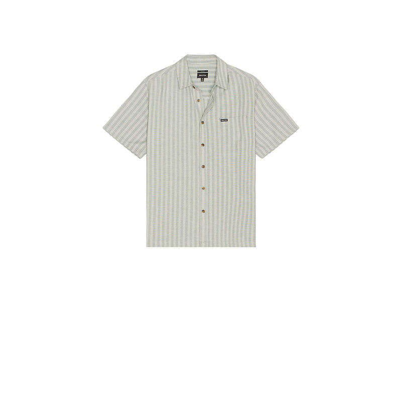 Brixton Cru Oxford Stripe Short Sleeve Shirt (S)