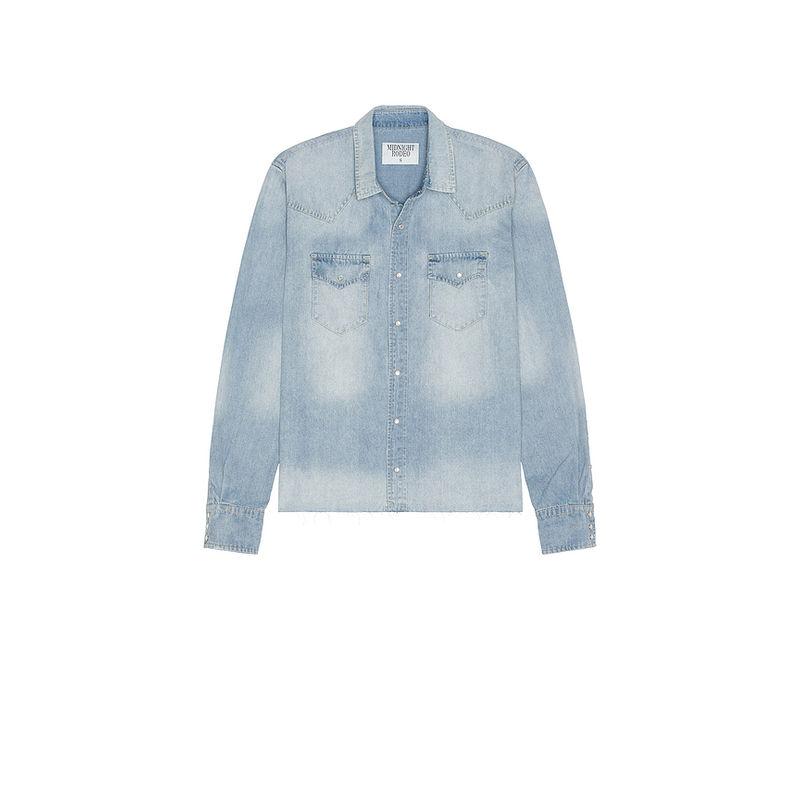 Midnight Rodeo Distressed Denim Shirt (S)