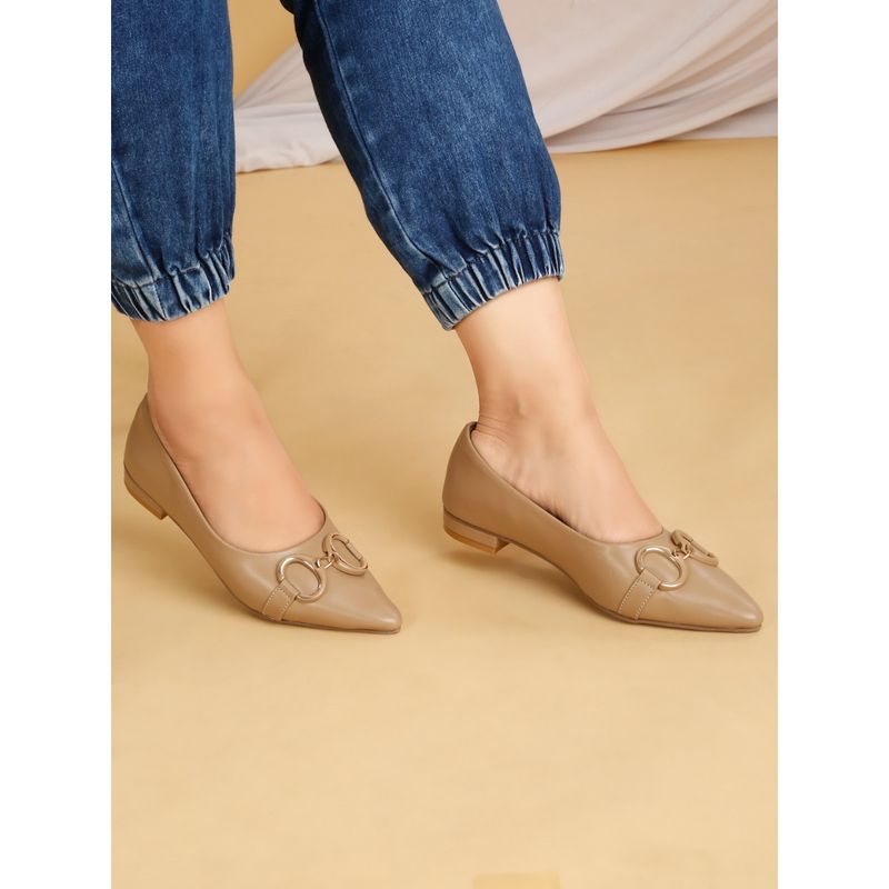 Flat n Heels Women Brown Ballerina (EURO 37)