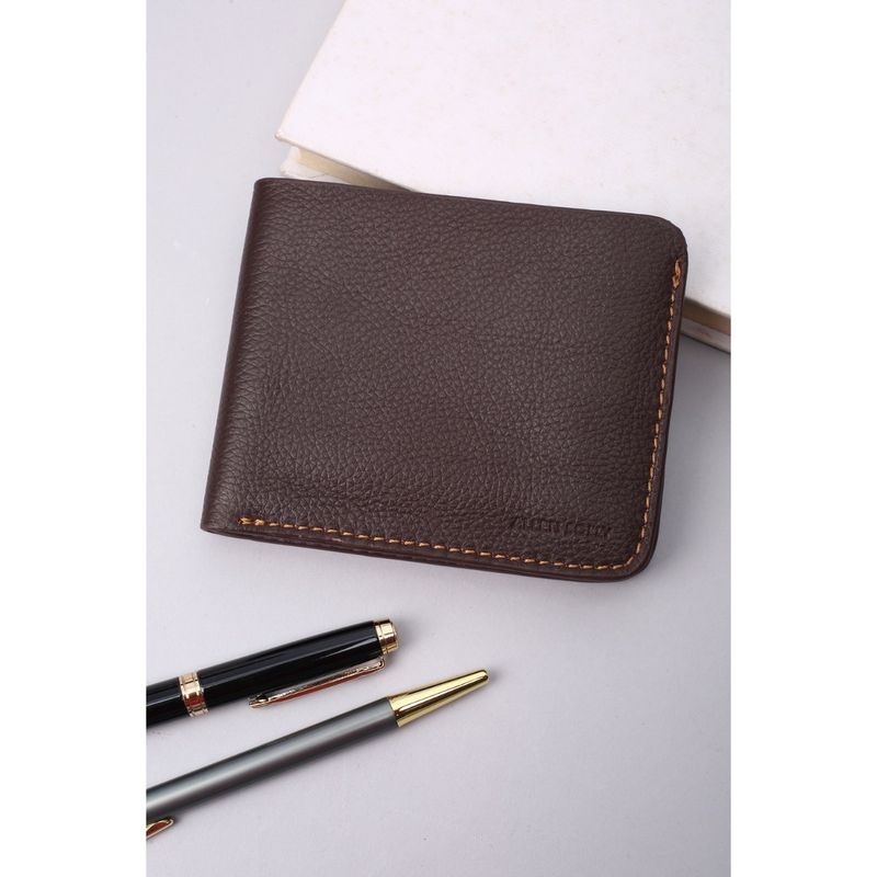 Price History of Allen Solly Men Brown Textured Leather Wallet