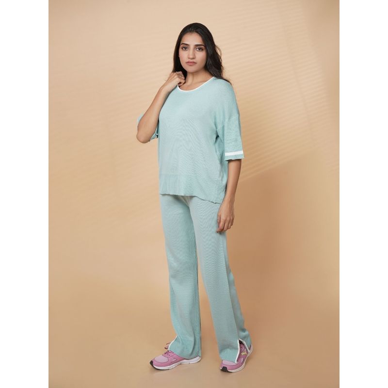 Ansee by Addery Green Solid Top with Pant (Set of 2) (S)