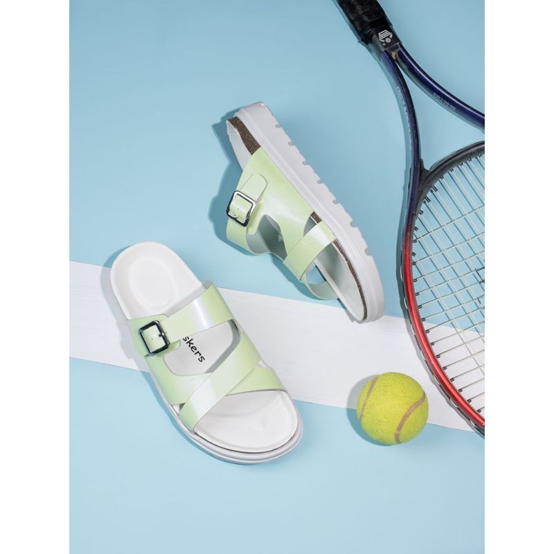 Briskers Women Green Round Toe Sandals (EURO 36)