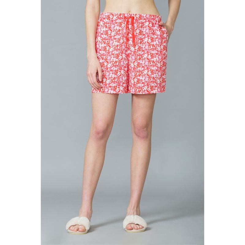 Van Heusen Women Functional Pocket & Drawstring Waist Lounge Shorts - Coral (S)