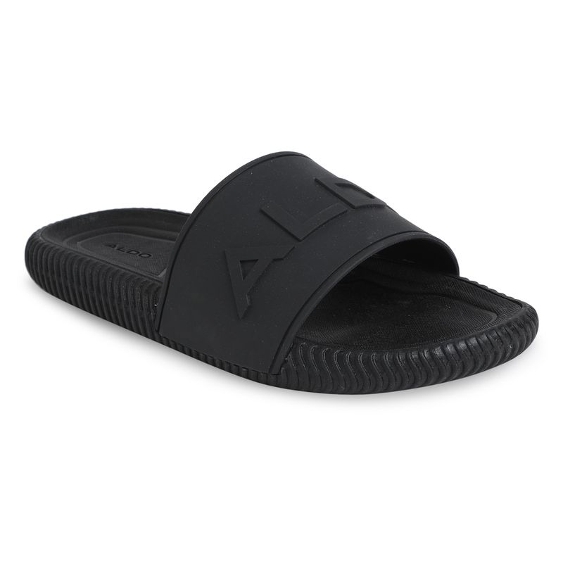 Aldo Poolslide Synthetic Black Solid Slides (UK 7)