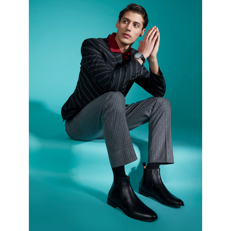 Saint G Lorenzo Black Leather Chelsea Boots (UK 6)