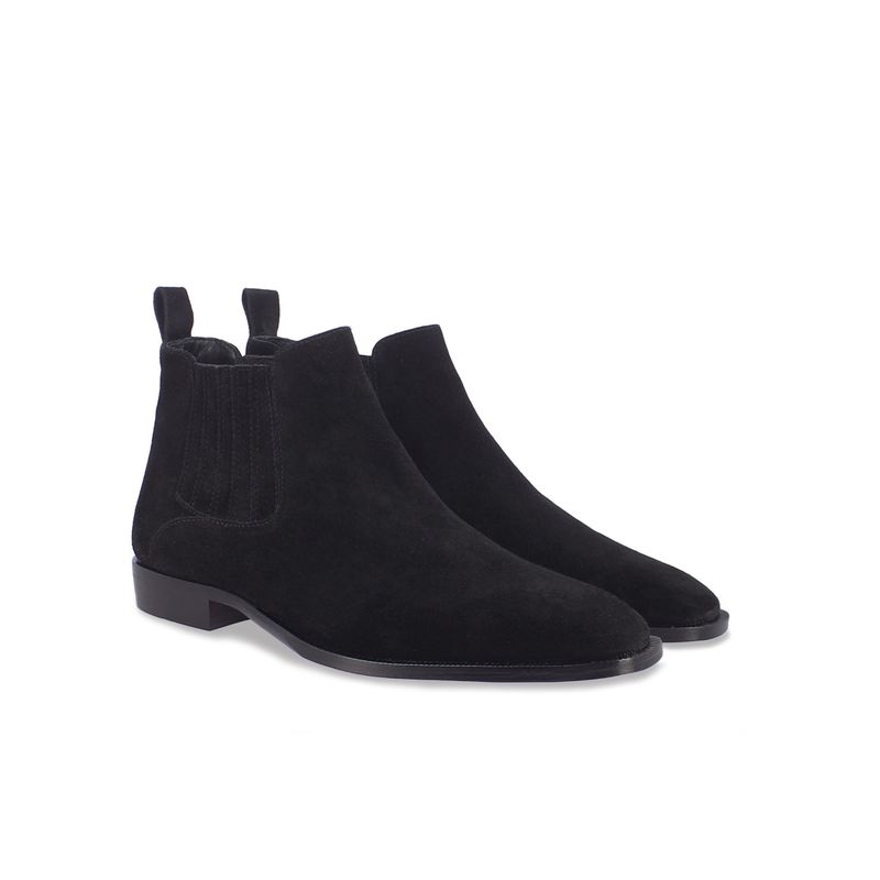 Saint G Niccola Black Suede Leather Handcrafted Chelsea Boots (UK 6)