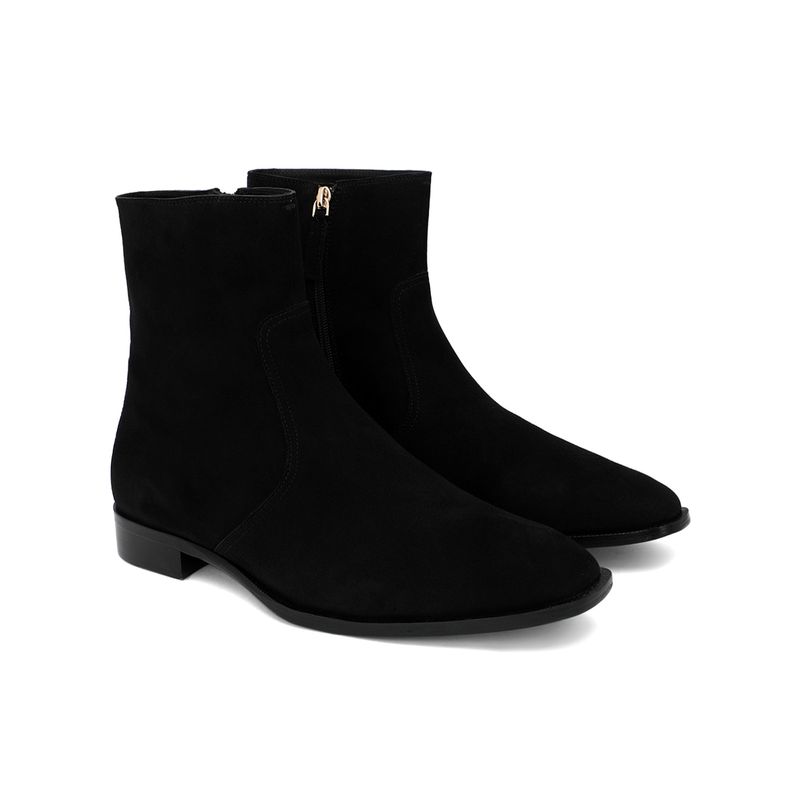 Saint G Black Suede Leather Ankle Chelsea Boots (UK 6)