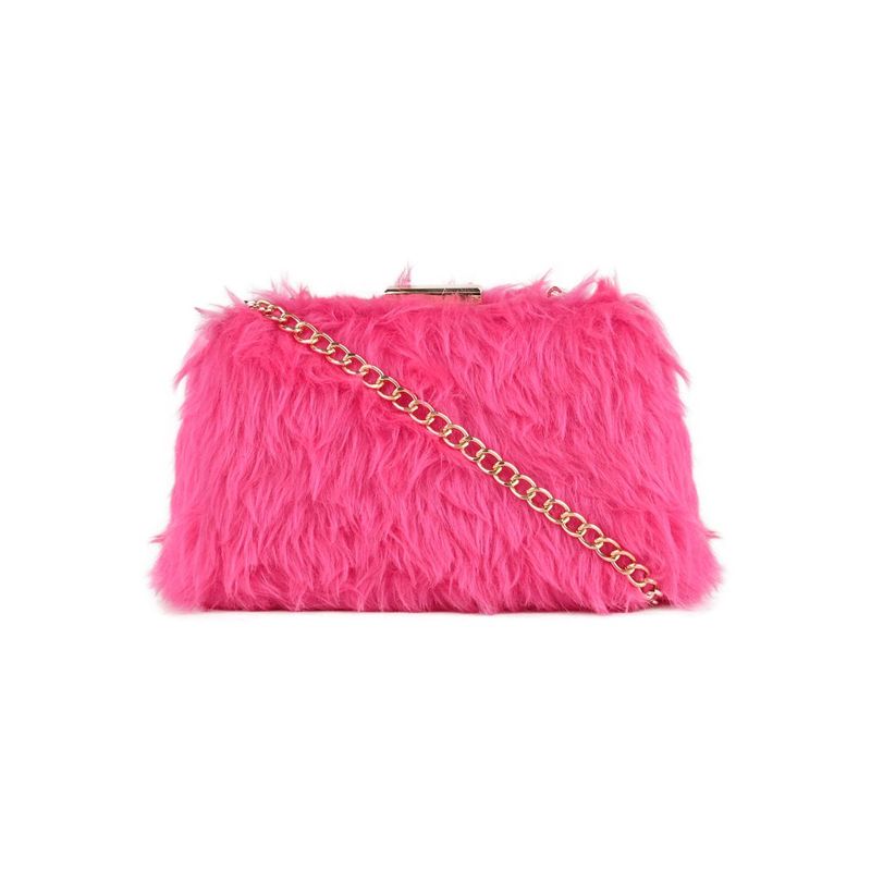 Buy Vdesi Pink Fur Clutch Online