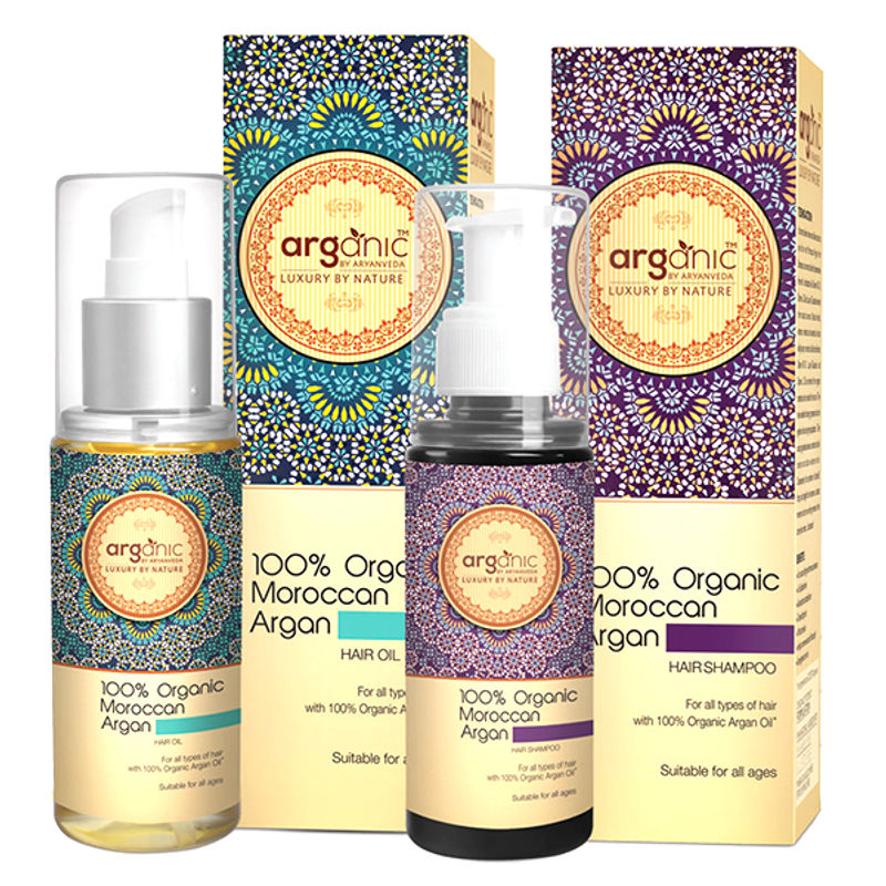 Arganic by Aryanveda 100% Moroccan Argan Hair Oil & Shampoo Combo Pack