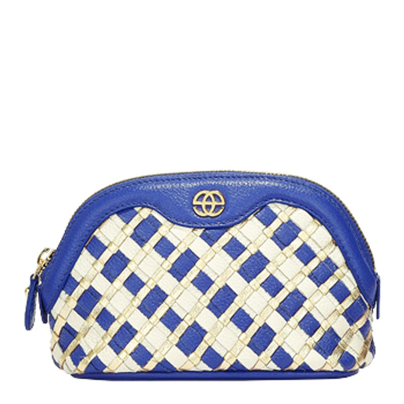 Eske Penley Blue-Gold Cosmetic Case
