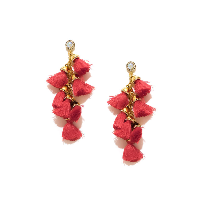 Buy Pipa Bella by Nykaa Fashion Red Tassel Earrings Online