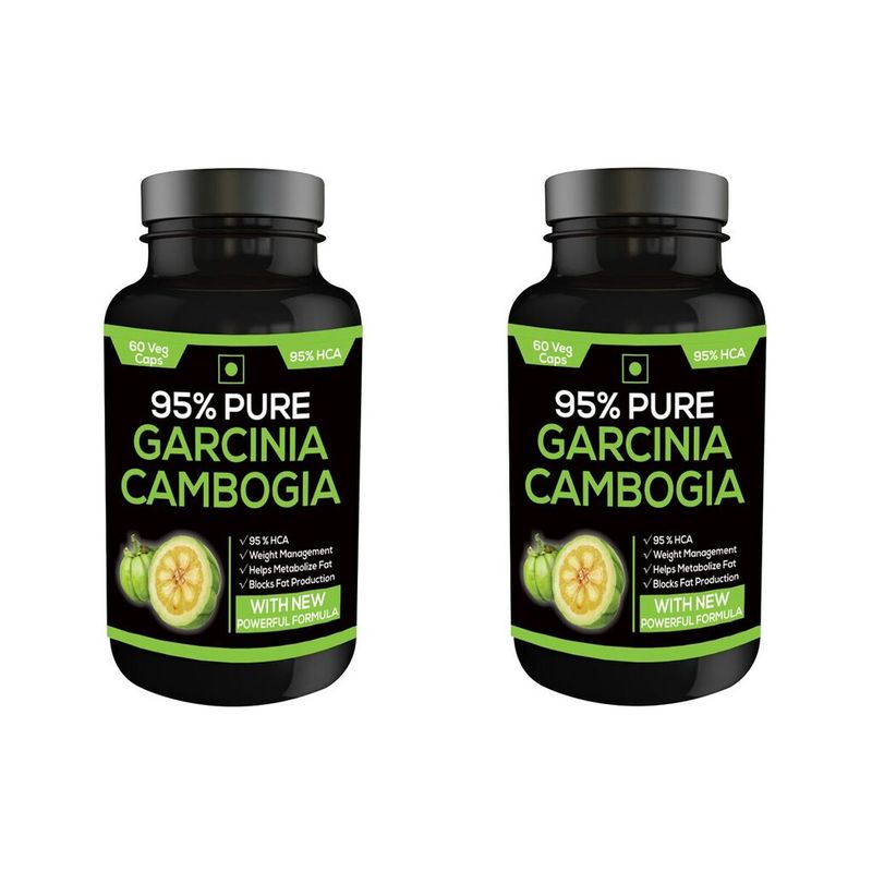 Nutravigour Pure Garcinia Cambogia 95% Hca 800mg 60 Veg Capsules - Pack Of 2