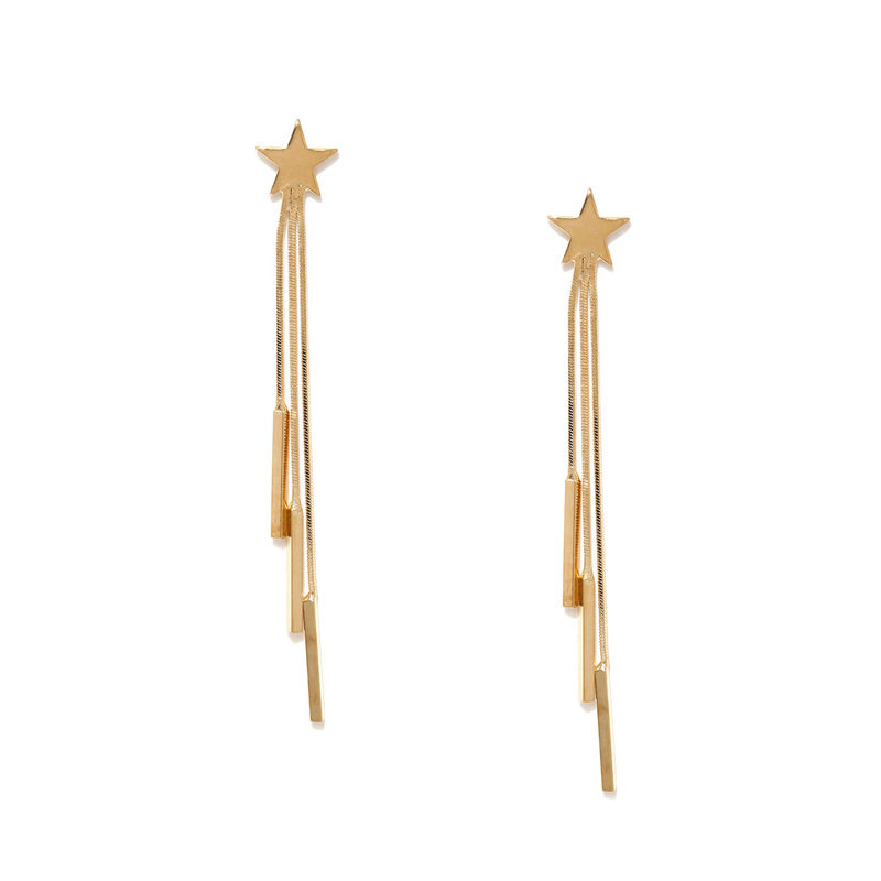 Buy Toniq Gold Toned Starry Earrings Online