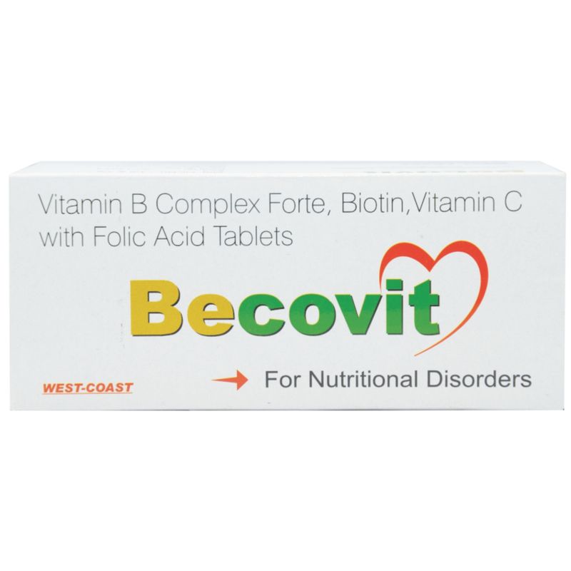 healthvit becovit vitamin b complex forte biotin vitamin c with folic acid 100 tablets