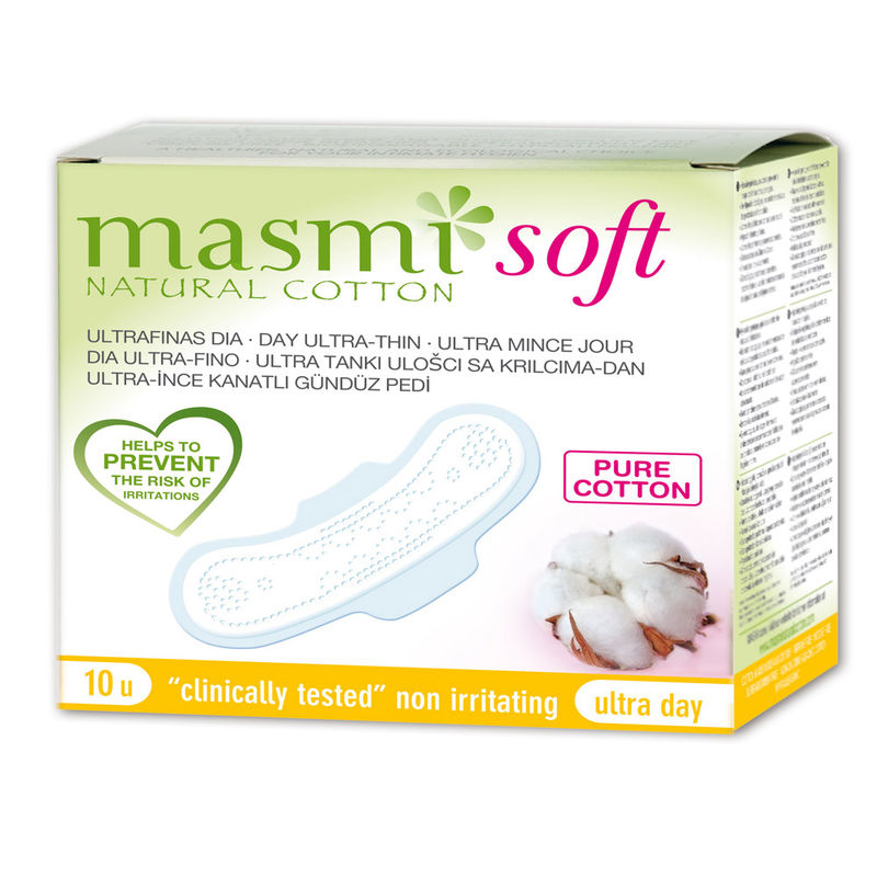 Masmi Pure Cotton Soft Sanitary Pads Day Wings Indvidually Wrapped