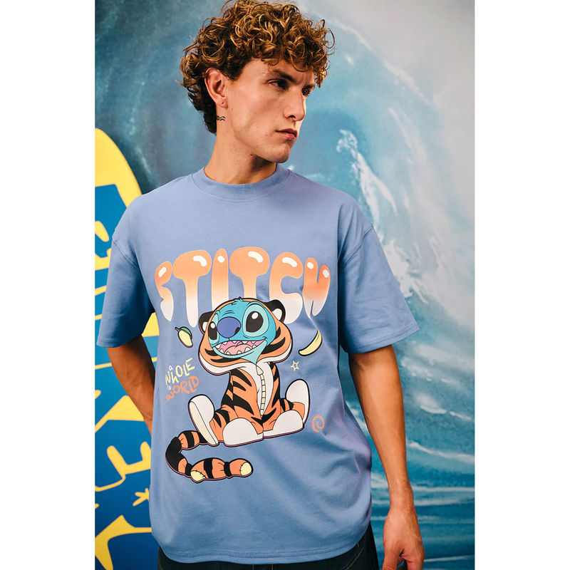 Bonkers Corner Men Blue Printed T-Shirt (M)